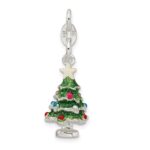 Sterling Silver Enameled Christmas Tree Charm - Image 4
