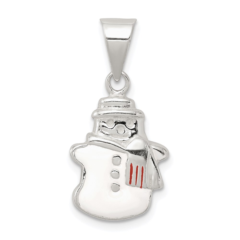 QC6892.jpg Sterling Silver Enameled Snowman Charm - Image 1