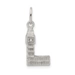 Sterling Silver Rhodium-plated Big Ben Charm - Image 4