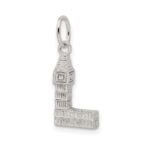 Sterling Silver Rhodium-plated Big Ben Charm - Image 5