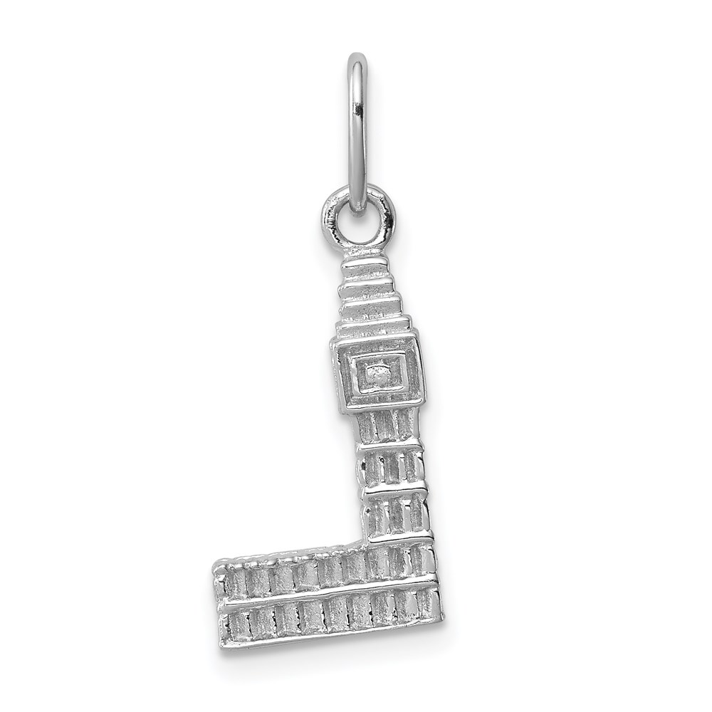 QC6901.jpg Sterling Silver Rhodium-plated Big Ben Charm - Image 1