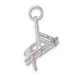 Sterling Silver Rhodium-platedEnamel Beach Chair Charm - Image 2