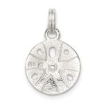 Sterling Silver Rhodium-plated Polished Sand Dollar Charm - Image 4