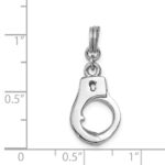 Sterling Silver Rhodium-platedPolished Movable Handcuffs Charm - Image 4
