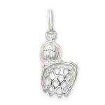 Sterling Silver Basketball In Hoop Charm - Image 4