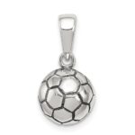 Sterling Silver Antiqued Soccer Ball Pendant