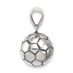 Sterling Silver Antiqued Soccer Ball Pendant - Image 2