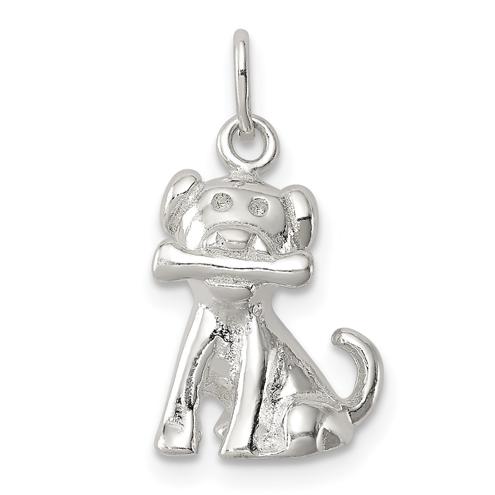 QC7150.jpg Sterling Silver Doggie w/Bone Charm - Image 1