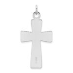 Sterling Silver Platinum-plated Polished and Satin Cross Pendant - Image 3