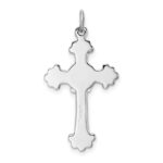 Sterling Silver Platinum-plated & Gold-plated Cross & Fleur de lis Pendant - Image 3