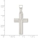 Sterling Silver Polished Cross Pendant - Image 3