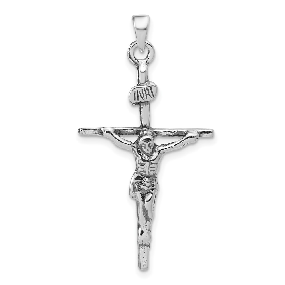 QC7340.jpg Sterling Silver Antiqued Crucifix Charm - Image 1