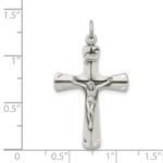 Sterling Silver Satin Antiqued Crucifix Pendant - Image 3