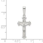 Sterling Silver Polished Crucifix Pendant - Image 3