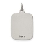 Sterling Silver Antiqued Square St. Christopher Medal Pendant - Image 4
