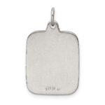 Sterling Silver Blue Enamel Square St. Christopher Medal Pendant - Image 4