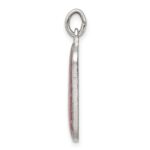 Sterling Silver Pink Enamel Square St. Christopher Medal Pendant - Image 2