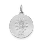 Sterling Silver Platinum-plated Polished Epoxy Miraculous Medal Pendant - Image 4