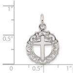 Sterling Silver Circle & Cross Pendant - Image 3