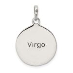 Sterling Silver Polished Antique Finish Virgo Horoscope Zodiac Pendant - Image 4