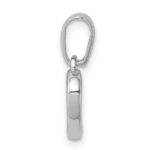 Sterling Silver Rhodium Plated Open Heart Pendant - Image 2