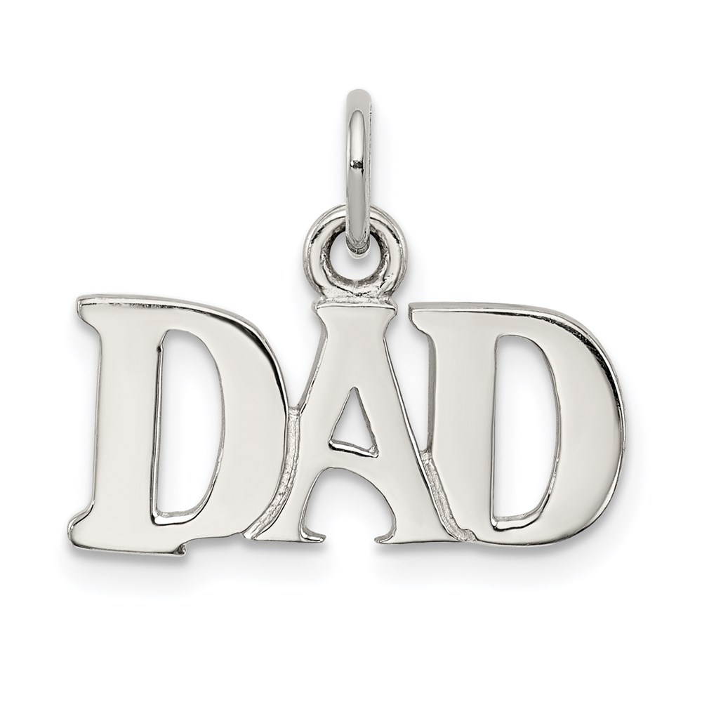 QC7513.jpg Sterling Silver Rhodium-plated Dad Charm - Image 1