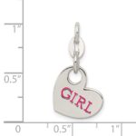 Sterling Silver Polished Enamel Girl Charm - Image 3