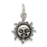 Sterling Silver Antiqued Sun Charm
