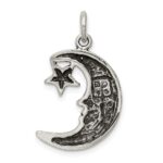 Sterling Silver Antiqued Moon Charm - Image 4