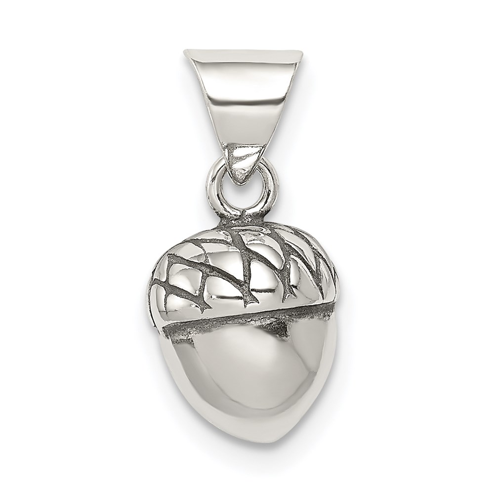 QC7544.jpg Sterling Silver Antiqued Acorn Pendant - Image 1