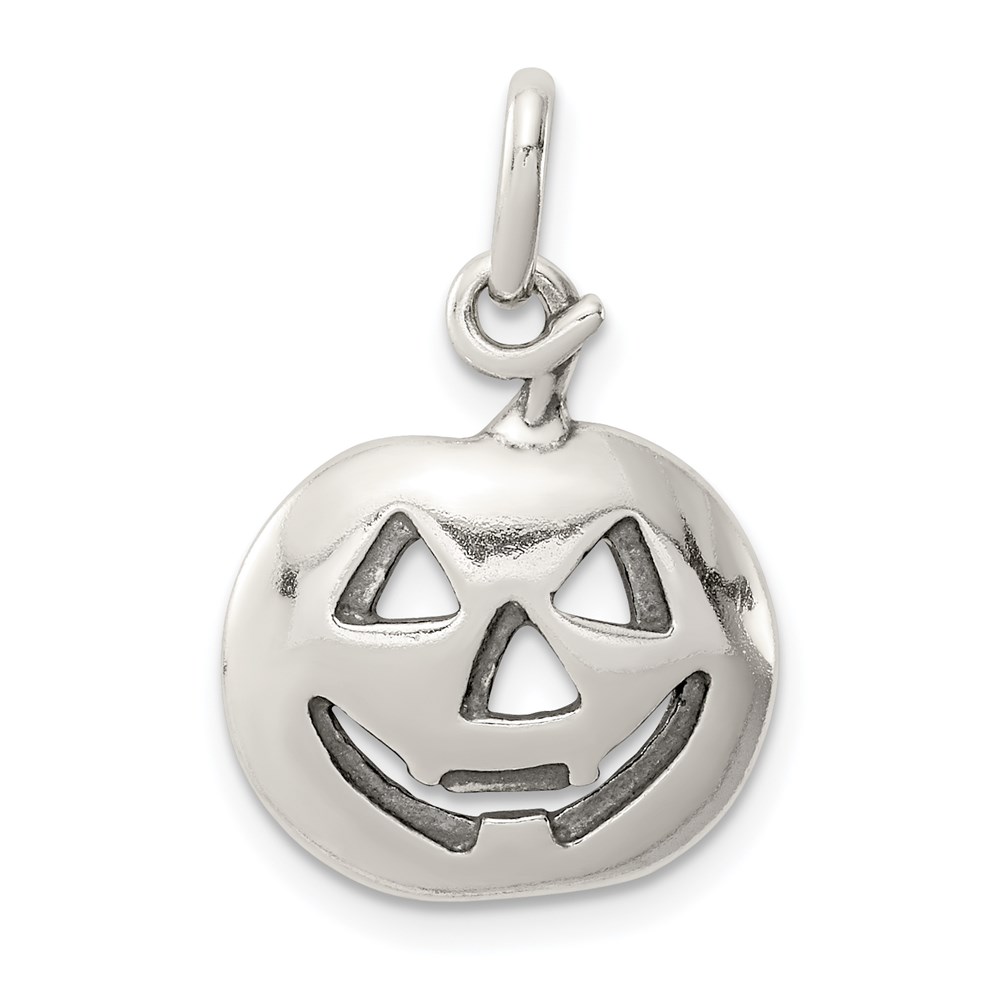 QC7577.jpg Sterling Silver Pumpkin Charm - Image 1