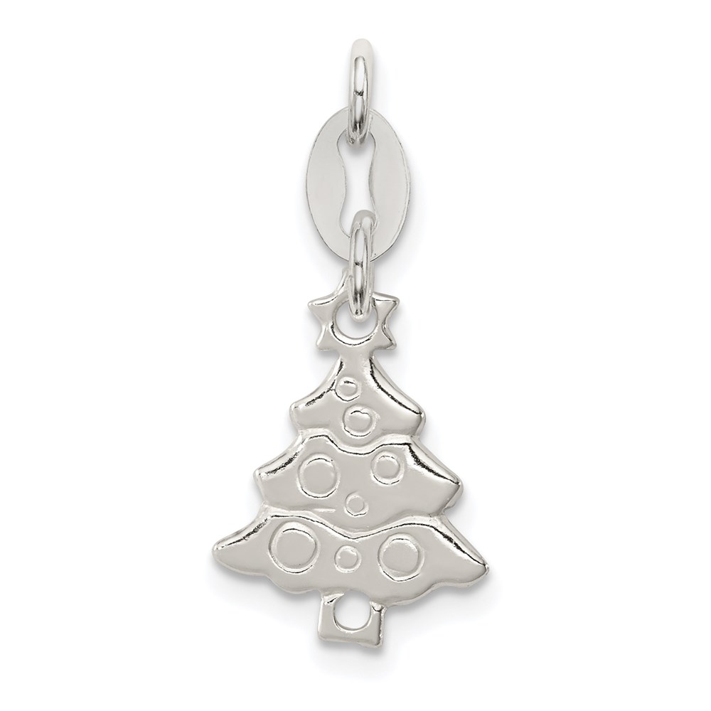 QC7578.jpg Sterling Silver Polished Christmas Tree Charm - Image 1