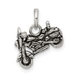 Sterling Silver Antiqued Motorcycle Charm - Image 3