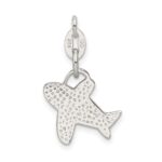 Sterling Silver Polished Airplane Charm - Image 3