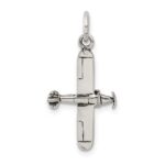 Sterling Silver Antiqued Airplane Charm - Image 3