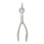 Sterling Silver Antiqued Wish Bone Charm - Image 4