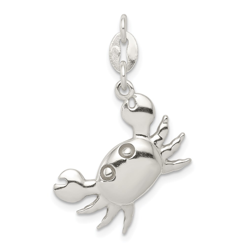 QC7657.jpg Sterling Silver Polished Crab Charm - Image 1