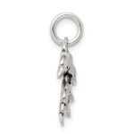 Sterling Silver Antiqued Dolphin Charm - Image 2
