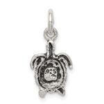 Sterling Silver Antiqued Turtle Charm - Image 4