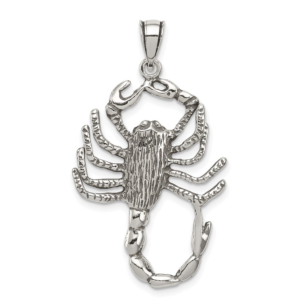 QC7680.jpg Sterling Silver Antiqued Scorpion Charm - Image 1