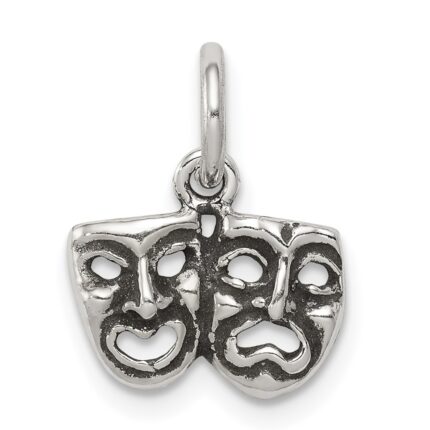 Sterling Silver Antiqued Comedy/Tragedy Face Charms