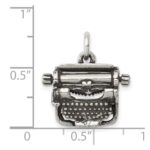 Sterling Silver Antiqued Typewriter Charm - Image 3