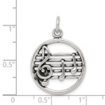 Sterling Silver Antiqued Music Staff Charm - Image 4