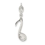 Sterling Silver Polished Music Note Charm - Image 3