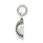 Sterling Silver Antiqued Baseball Charm - Image 2
