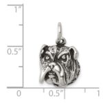 Sterling Silver Antiqued Bull Dog Charm - Image 3