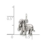 Sterling Silver Antiqued Basset Hound Charm - Image 3