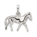 Sterling Silver Polished Horse Pendant - Image 3
