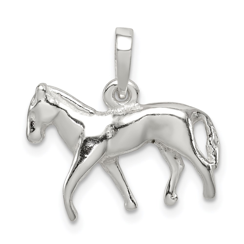 QC7840.jpg Sterling Silver Polished Horse Pendant - Image 1