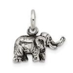 Sterling Silver Antiqued Elephant Charm - Image 3